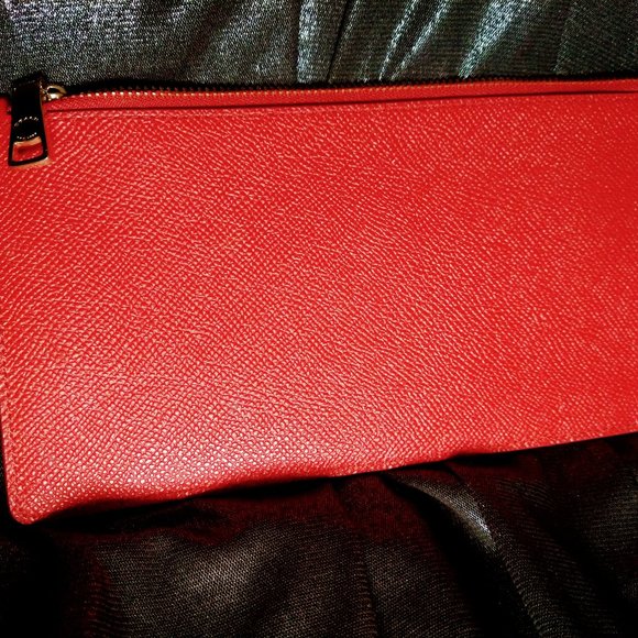Coach Red Wristlet with Removable Matching Pouch - Picture 14 of 15